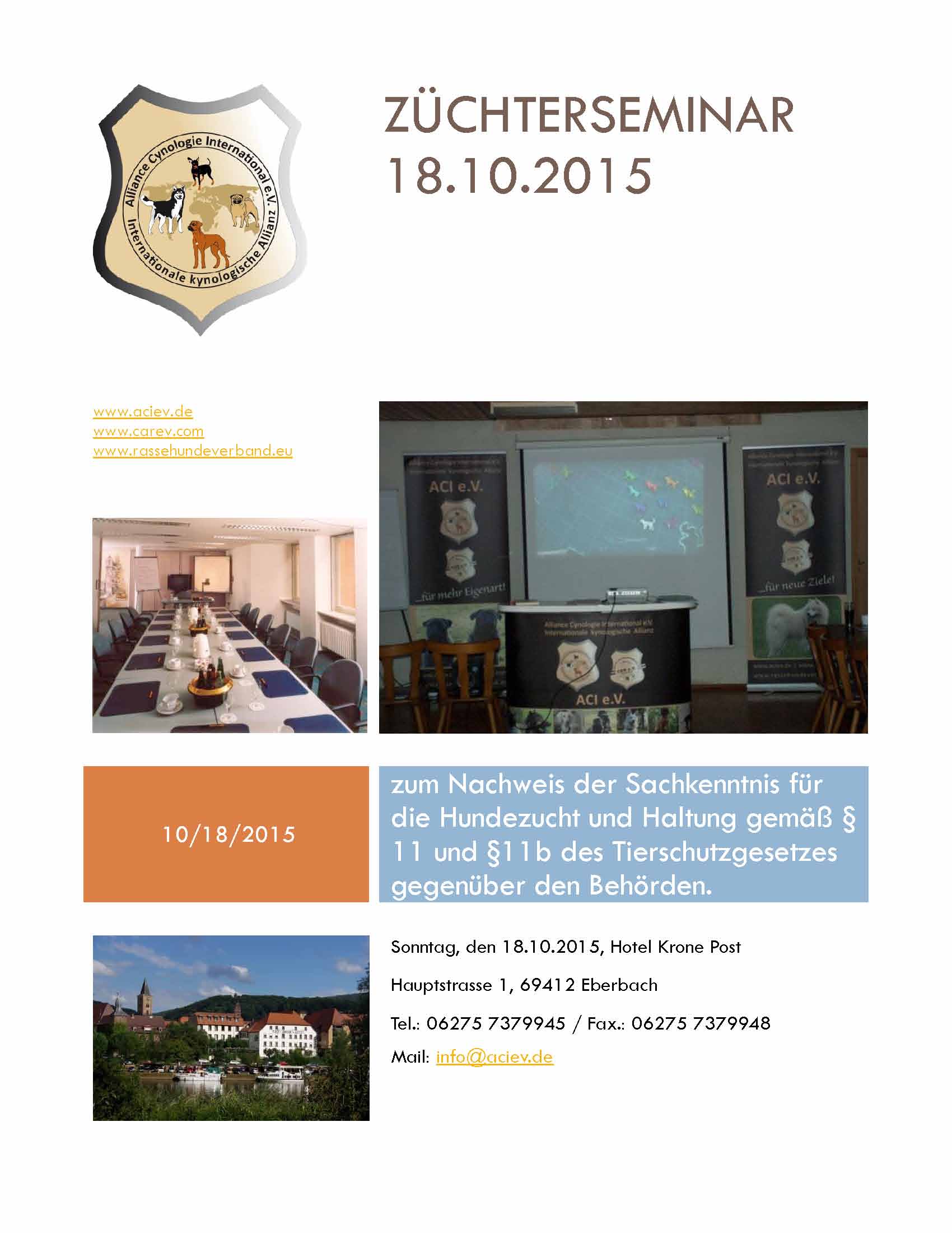 Züchterseminar 18.10.2015