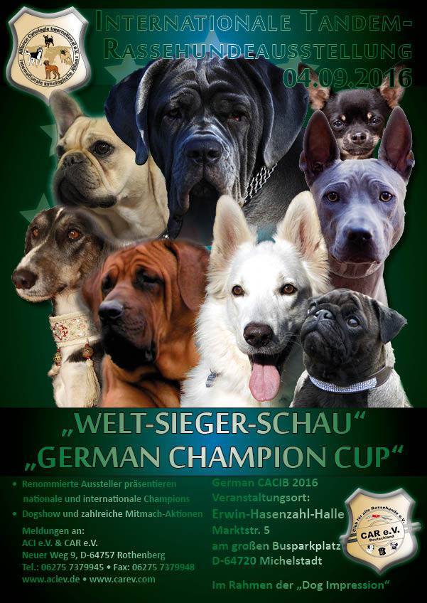 Internationale Tandem-Rassehunde-Ausstellung 04.09.2016 Welt Sieger Schau & German Champion Cup 2016
