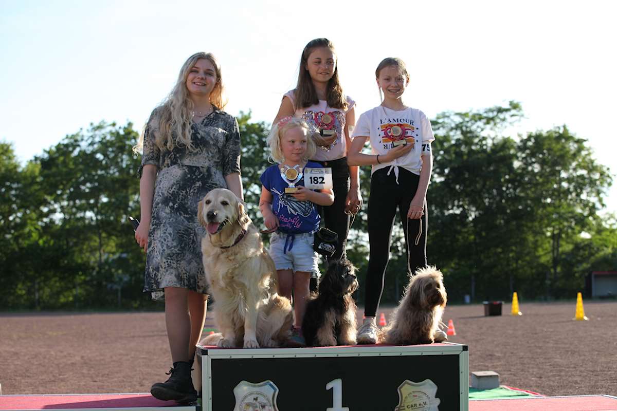 Juniorhandling und Kind mit Hund Internationale Tandem- Rassehundeausstellungen® Flutlichtausstellung in Ludwigshafen.