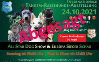 Abgesagt-All Star Dog Show und Bundessiegerschau 24.10.2021