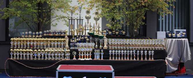 Pokaltisch und Ehrenpreise für die Internationale Gebrauchs- und Tandem-Rassehunde-Ausstellung des ACI & CAR in Erbach Volksbank Atrium am 25.09.2022