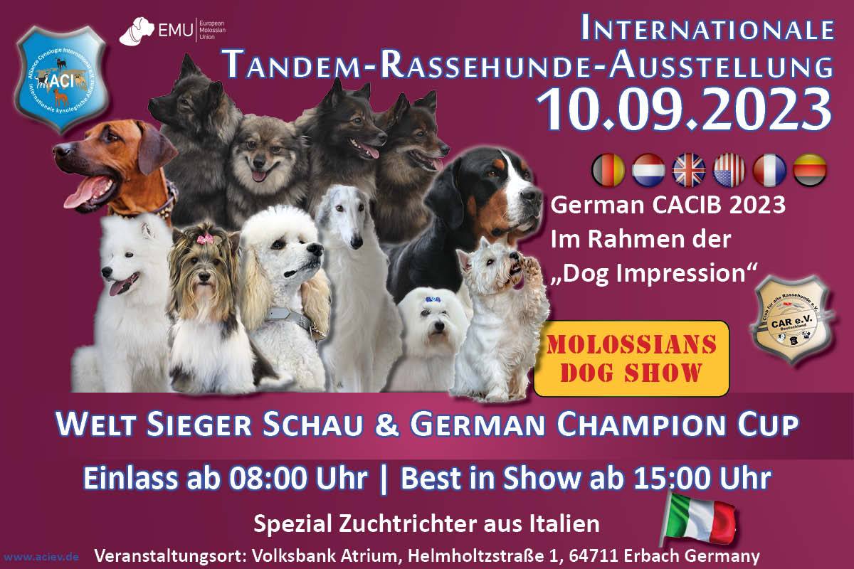 Am 10.09.2023 sind alle Molosser Freunde eingeladen ihre Molosser Hunden Fachgerecht Bewerten zulassen.
