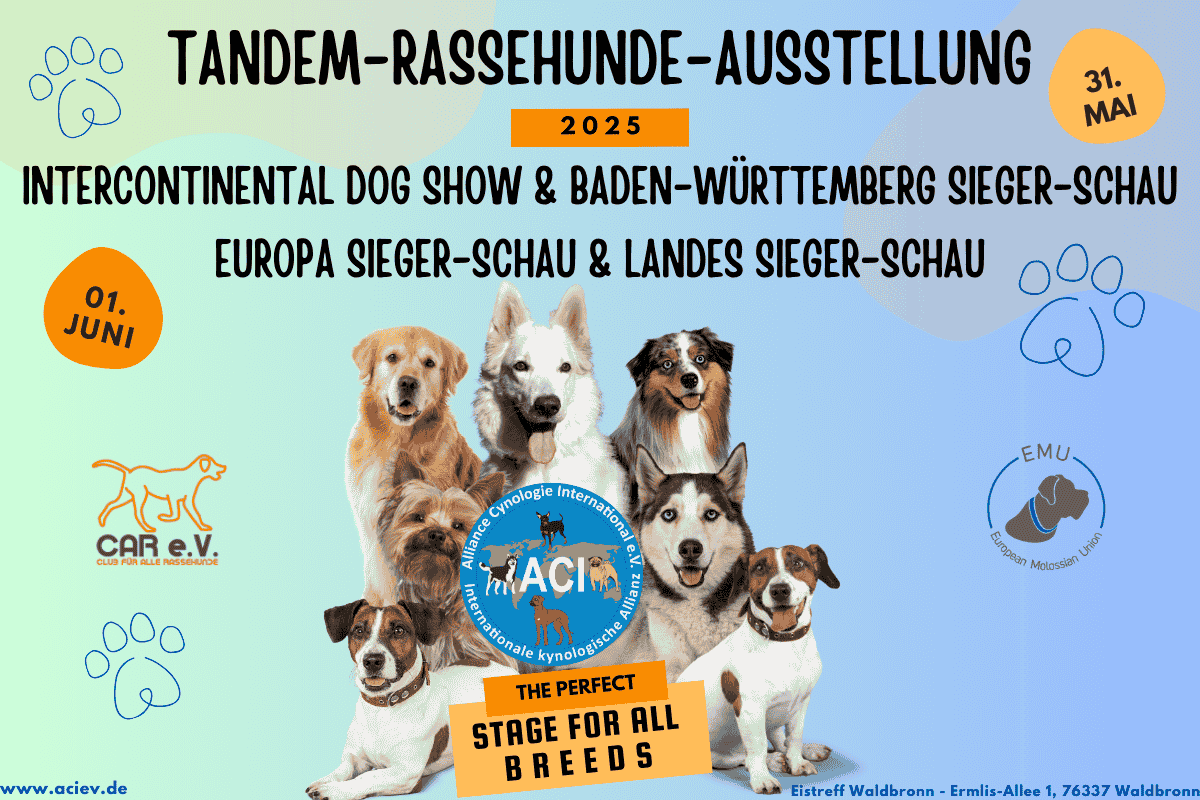 Tandem-Rassehunde-Ausstellungen 31.05.2025 und 01.06.2025 Waldbronn