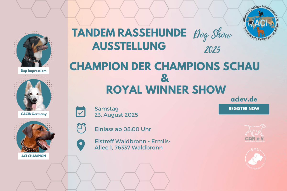 Erleben Sie die Rassehunde-Ausstellung des ACI e.V. am 23. August 2025 in Waldbronn