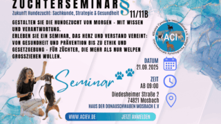 Sachkunde-Seminar für verantwortungsvolle Hundezüchter gemäß § 11 und § 11b am 21.09.2025