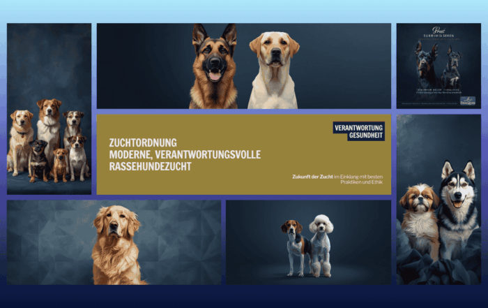 Banner zur Zuchtordnung 2026 der Alliance Cynologie International ACI e.V. mit Fokus auf verantwortungsvolle Hundezucht. mit Canva erstellt.