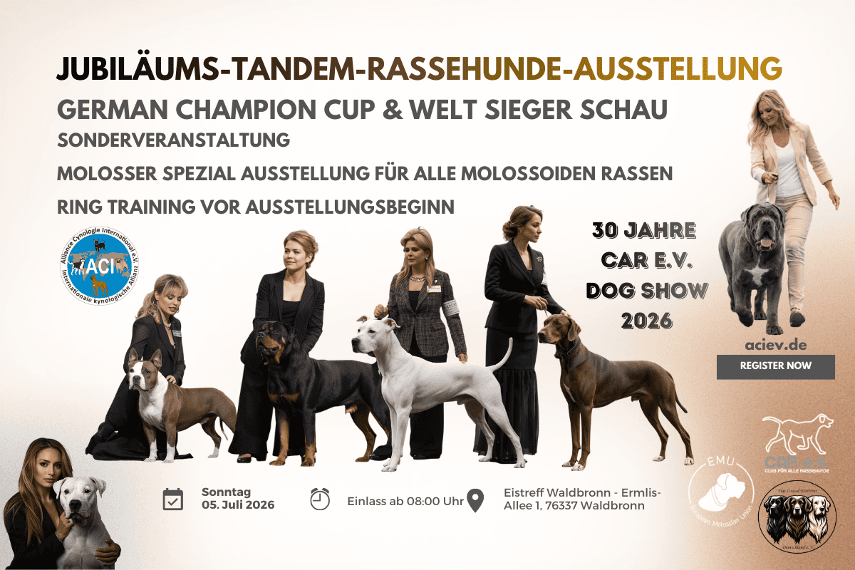 German Champion Cup Welt Sieger Schau 2026 Rassehunde Ausstellung Waldbronn